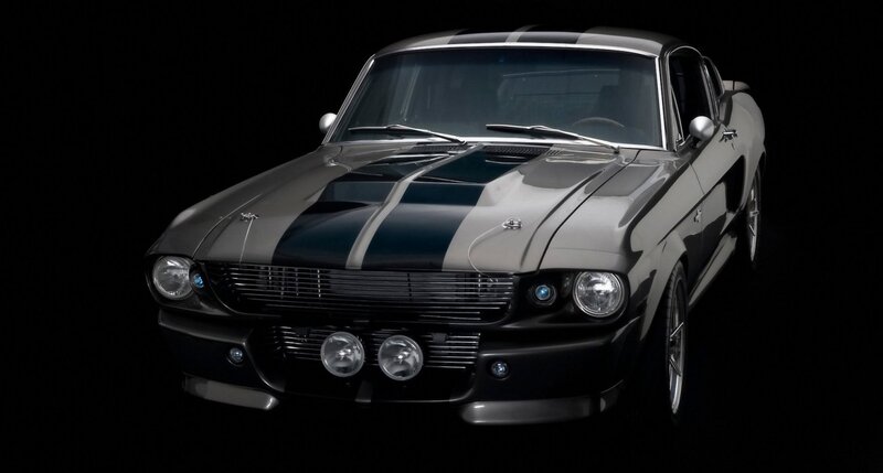 Silver Muscle Car — Dramatic, Photograph, Black Stripes