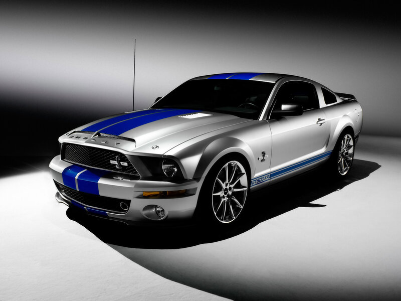Silver Muscle Car — Dramatic, Photograph, Blue Stripes, Antenna