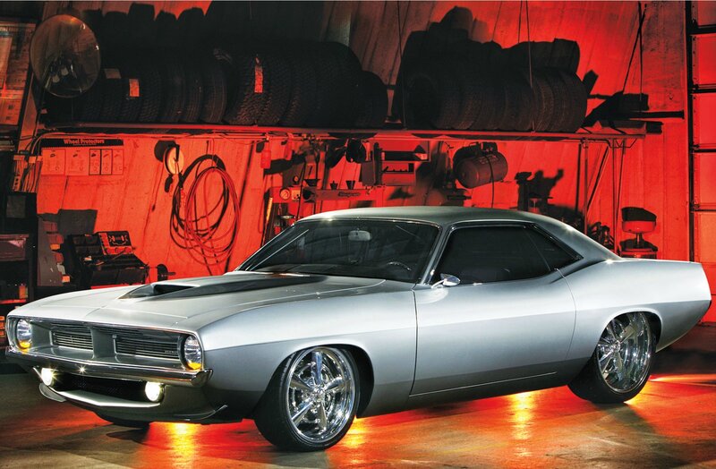 Silver Muscle Car — Dramatic, Photograph, Tires