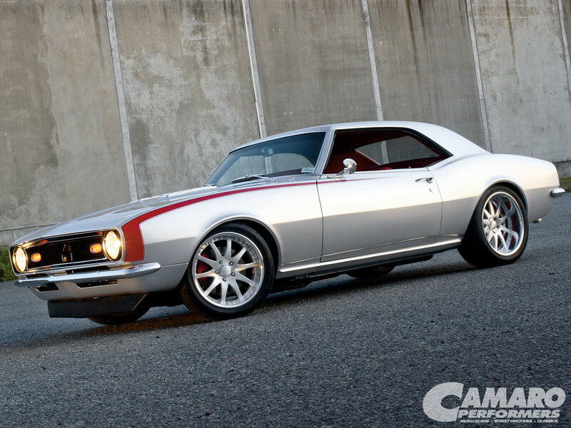 Silver Muscle Car — Dramatic, Sunset, Photograph, Concrete Wall