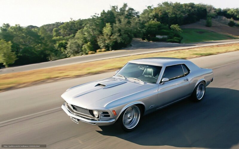 Silver Muscle Car — Dynamic, Afternoon, Photograph, Road