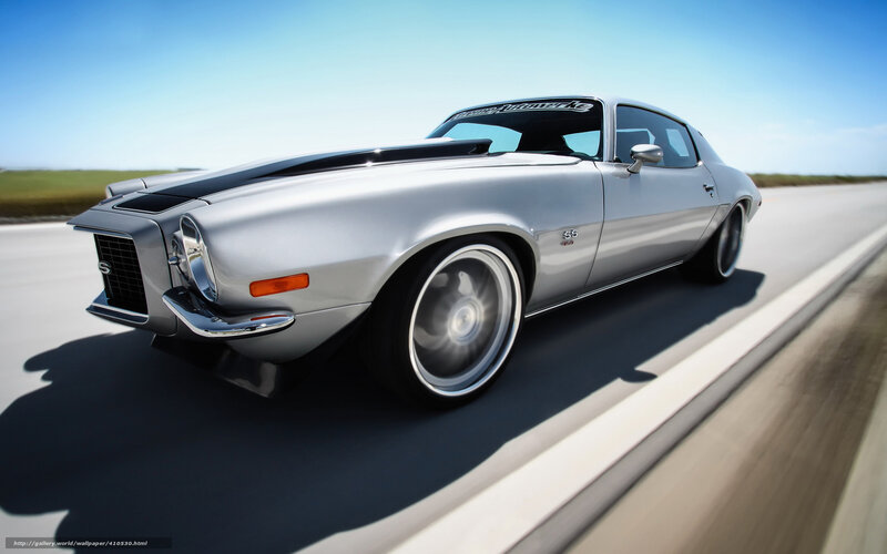 Silver Muscle Car — Dynamic, Afternoon, Photograph