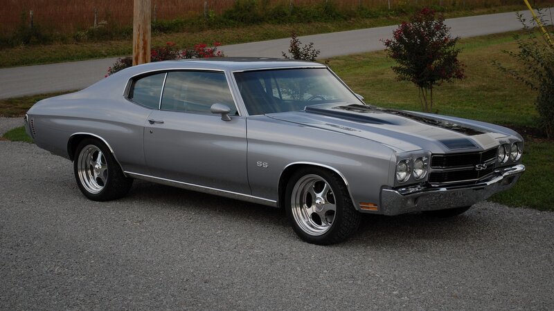 Silver Muscle Car — Gray, Calm, Afternoon, Photograph, Road