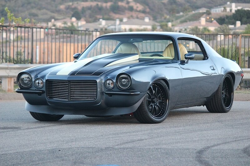 Silver Muscle Car — Gray, Calm, Sunset, Photograph