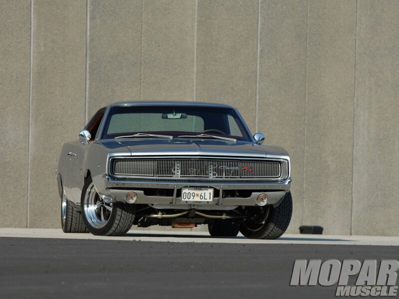 Silver Muscle Car — Gray, Dramatic, Afternoon, Photograph, Concrete Wall