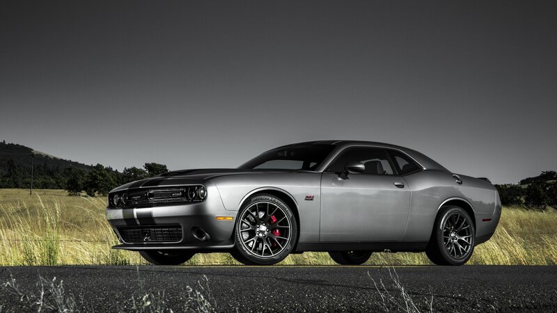 Silver Muscle Car — Gray, Dramatic, Afternoon, Photograph, Road, Field