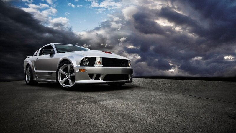 Silver Muscle Car — Gray, Dramatic, Afternoon, Photograph, Road