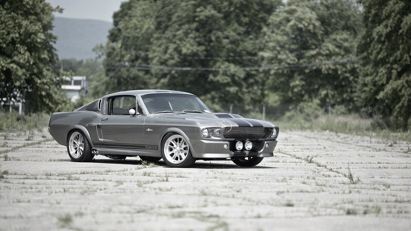 Silver Muscle Car — Gray, Dramatic, Afternoon, Photograph, Trees