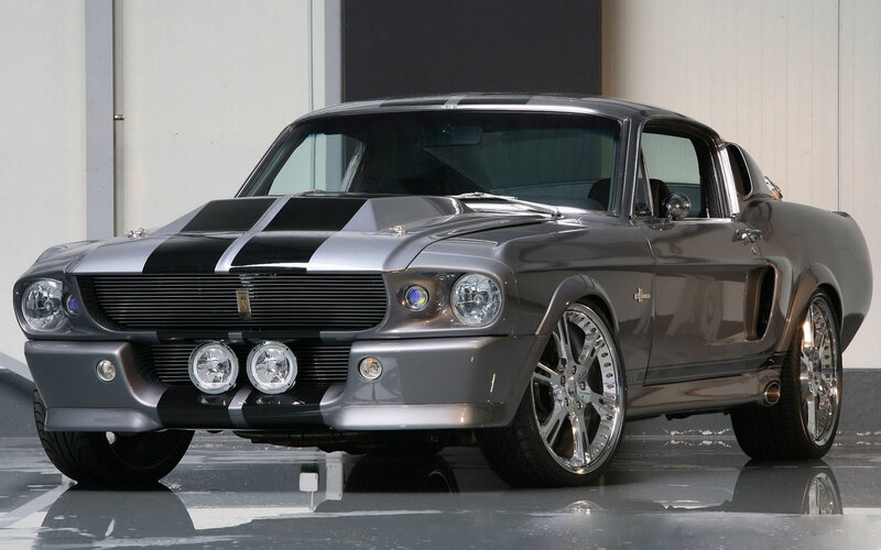 Silver Muscle Car — Gray, Dramatic, Photograph, Chrome Wheels