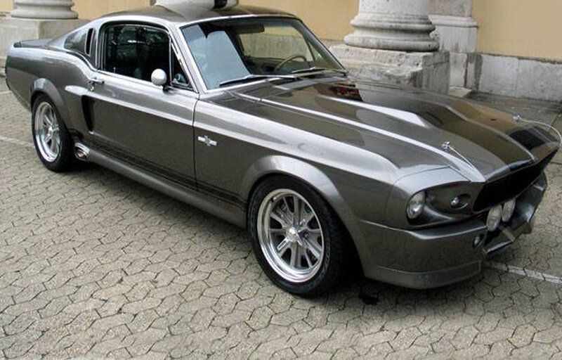 Silver Muscle Car — Gray, Dramatic, Photograph, Cobblestone