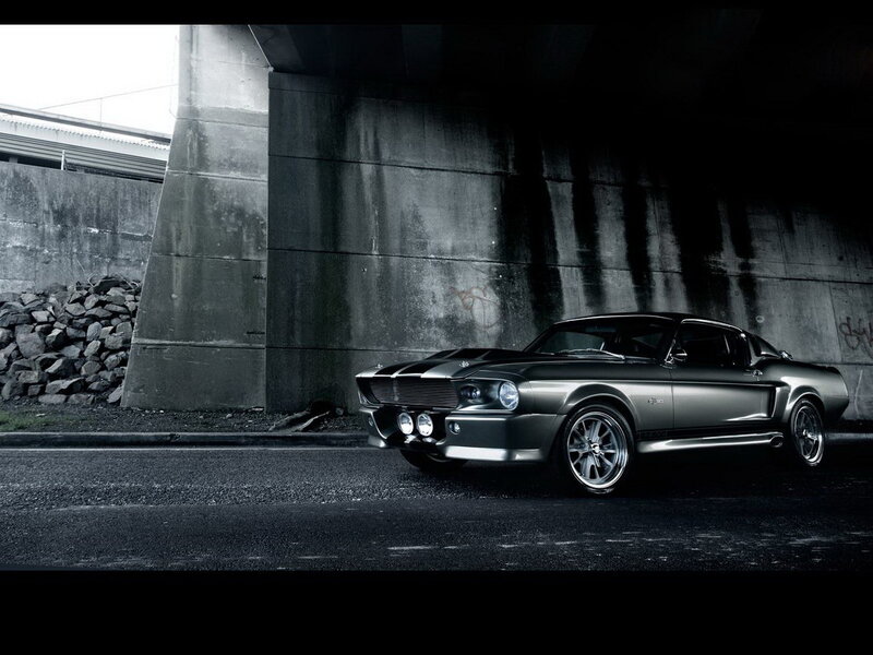 Silver Muscle Car — Gray, Dramatic, Photograph, Concrete Wall, Bridge