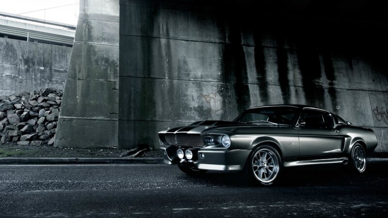 Silver Muscle Car — Gray, Dramatic, Photograph, Concrete Wall, Road