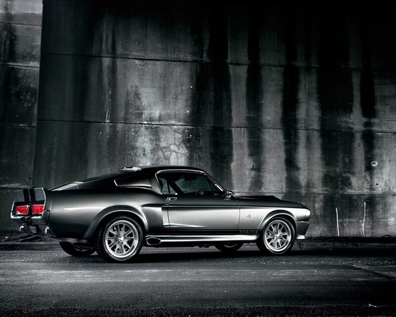 Silver Muscle Car — Gray, Dramatic, Photograph, Concrete Wall