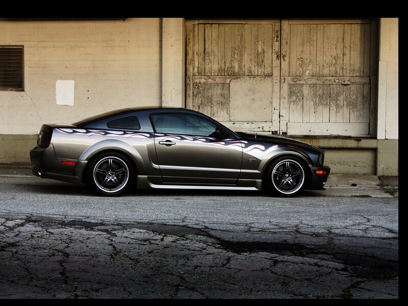Silver Muscle Car — Gray, Dramatic, Photograph, Flame Decals