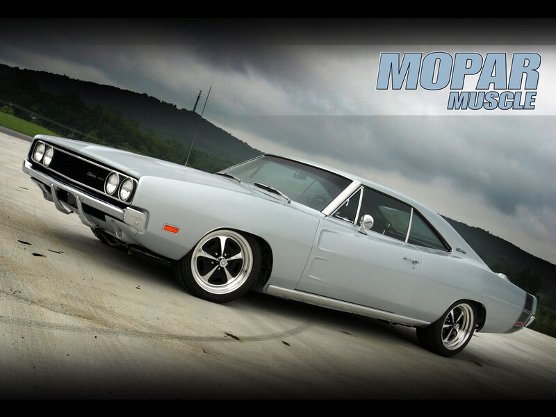 Silver Muscle Car — Gray, Dramatic, Photograph, Road