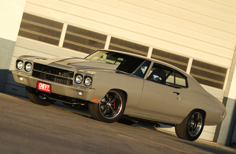 Silver Muscle Car — Gray, Dramatic, Sunset, Photograph, Garage Door
