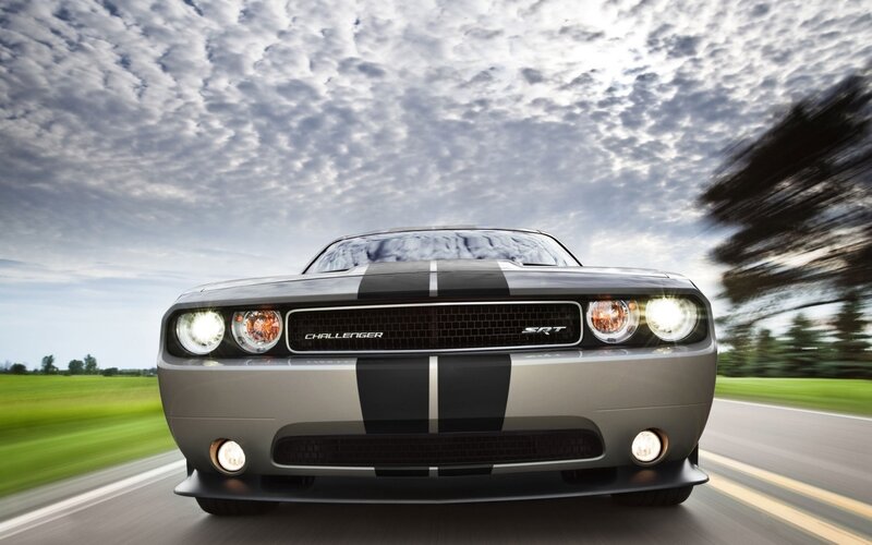 Silver Muscle Car — Gray, Dynamic, Afternoon, Photograph, Road