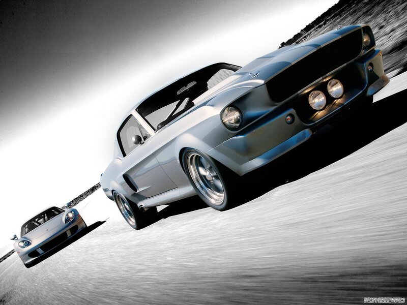 Silver Muscle Car — Gray, Dynamic, Photograph