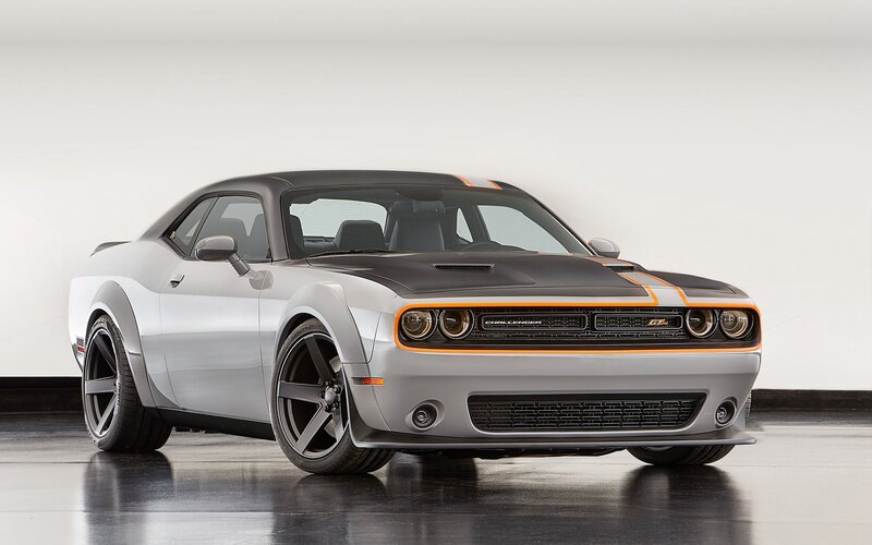 Silver Muscle Car — Gray, Neutral, Photograph, Hood