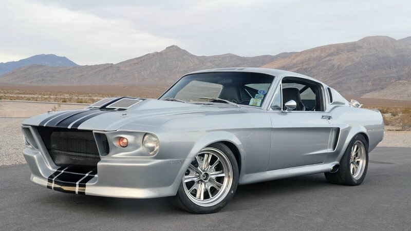 silver muscle car in desert