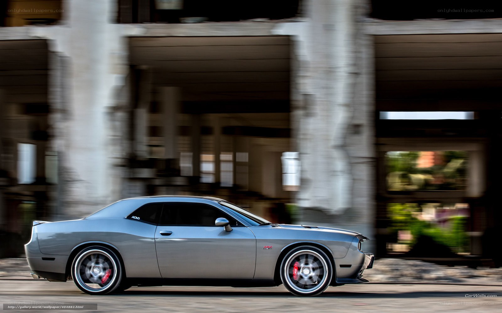 silver muscle car in motion