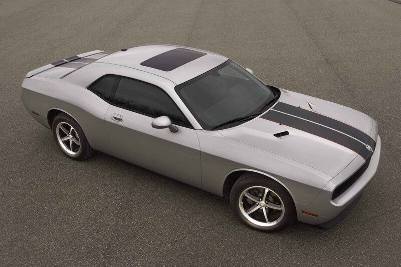 Silver Muscle Car — Neutral, Photograph, Stripes