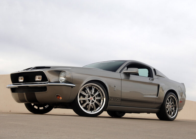 silver muscle car on road