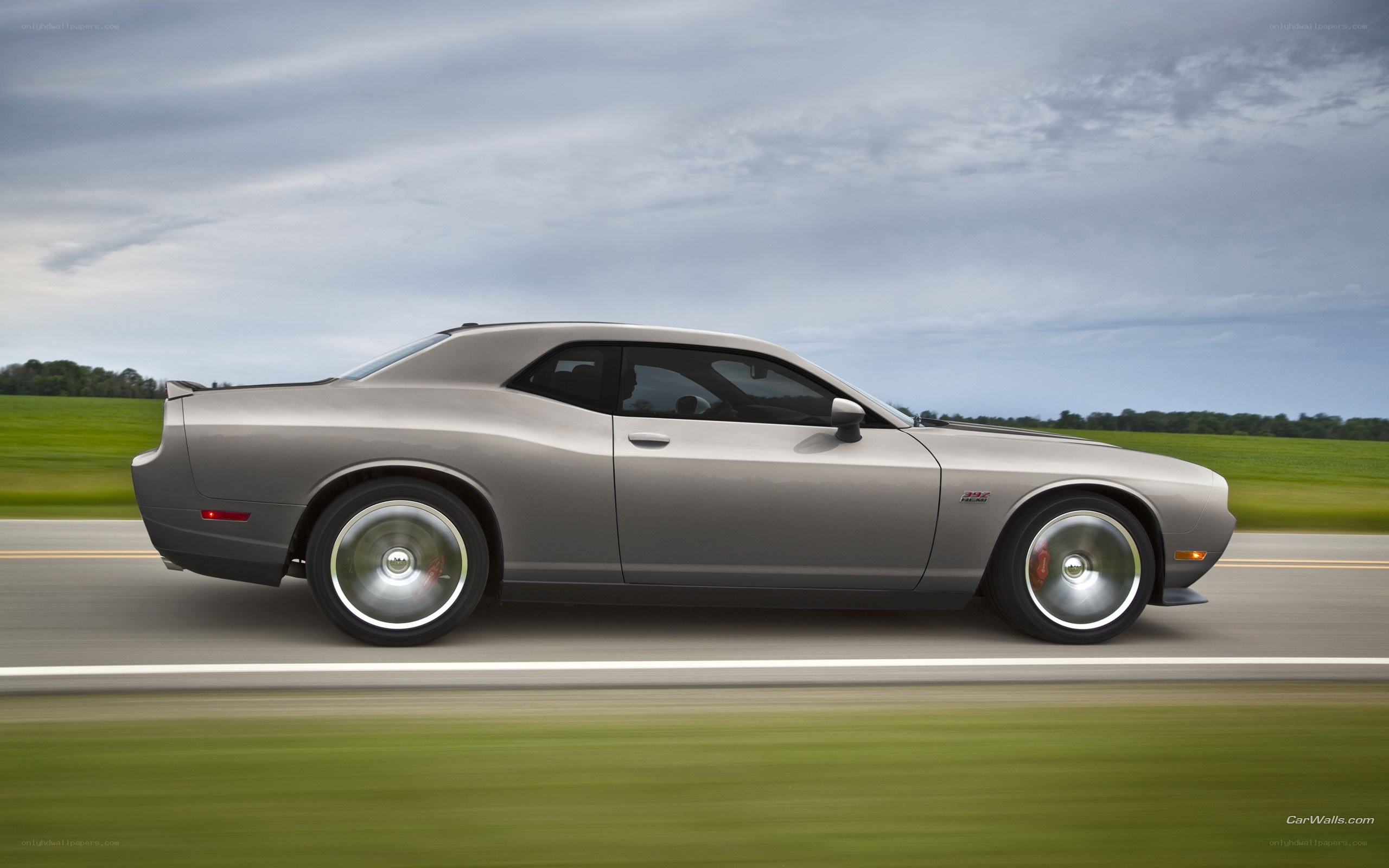 silver muscle car on road