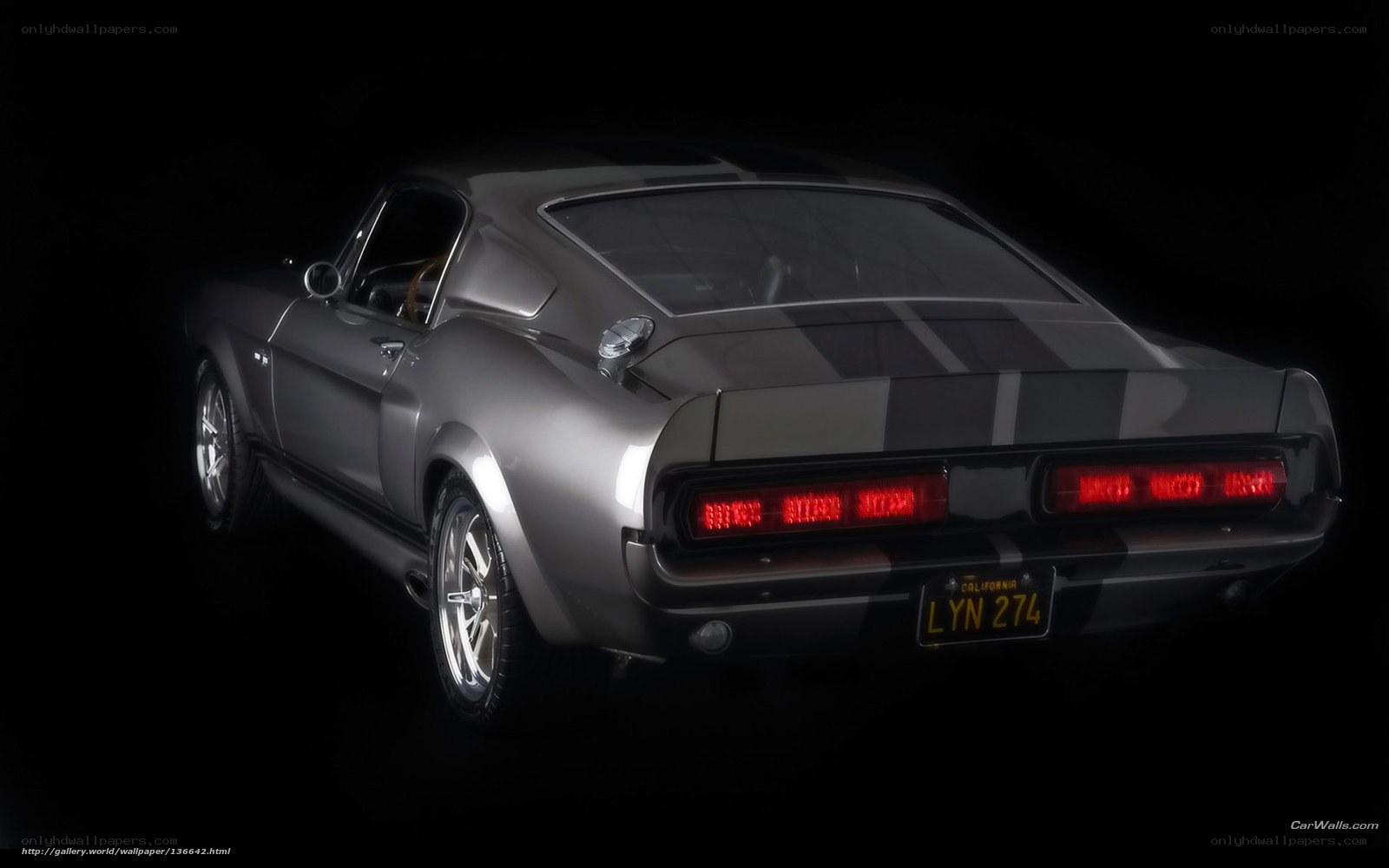 silver muscle car rear view