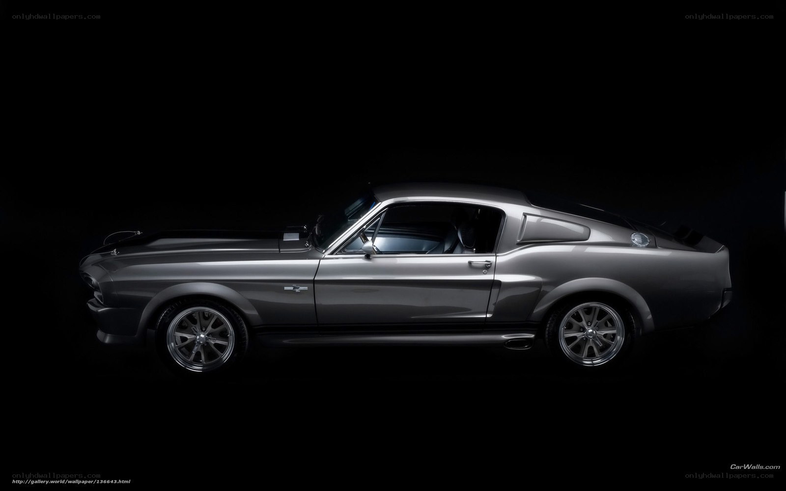 silver muscle car side profile
