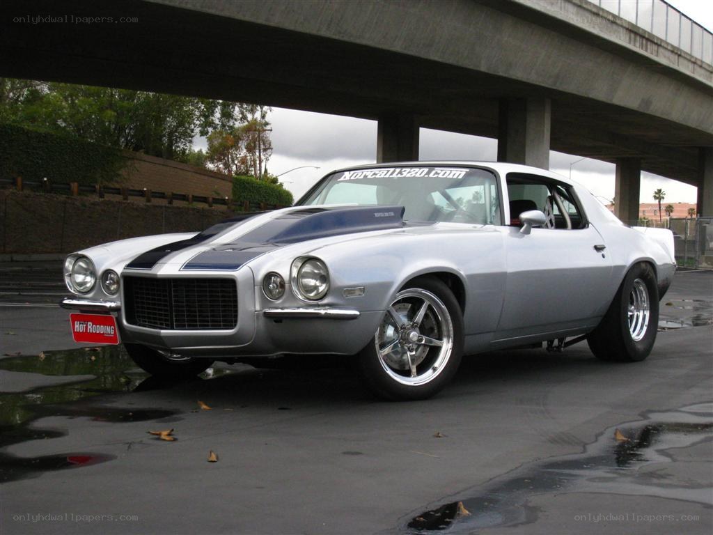 silver muscle car under overpass