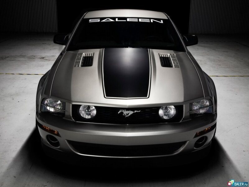 Silver Mustang Car — Dramatic, Photograph, Hood