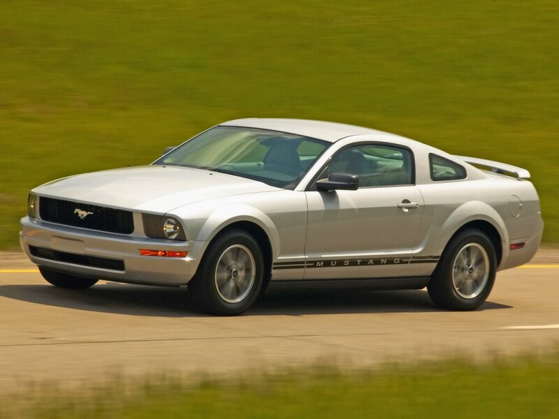 Silver Mustang Car — Dynamic, Afternoon, Photograph, Road