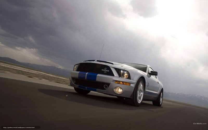 Silver Mustang Car — Gray, Dramatic, Photograph