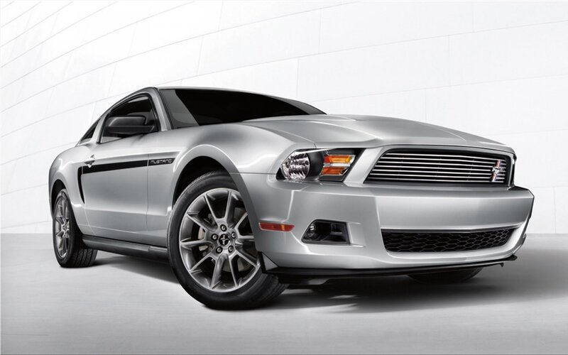 Silver Mustang Car — Neutral, Photograph, Wall