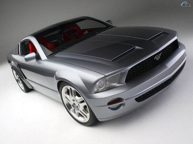 silver mustang concept car