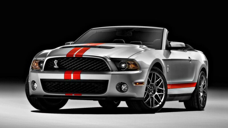 Silver Mustang Convertible — Dramatic