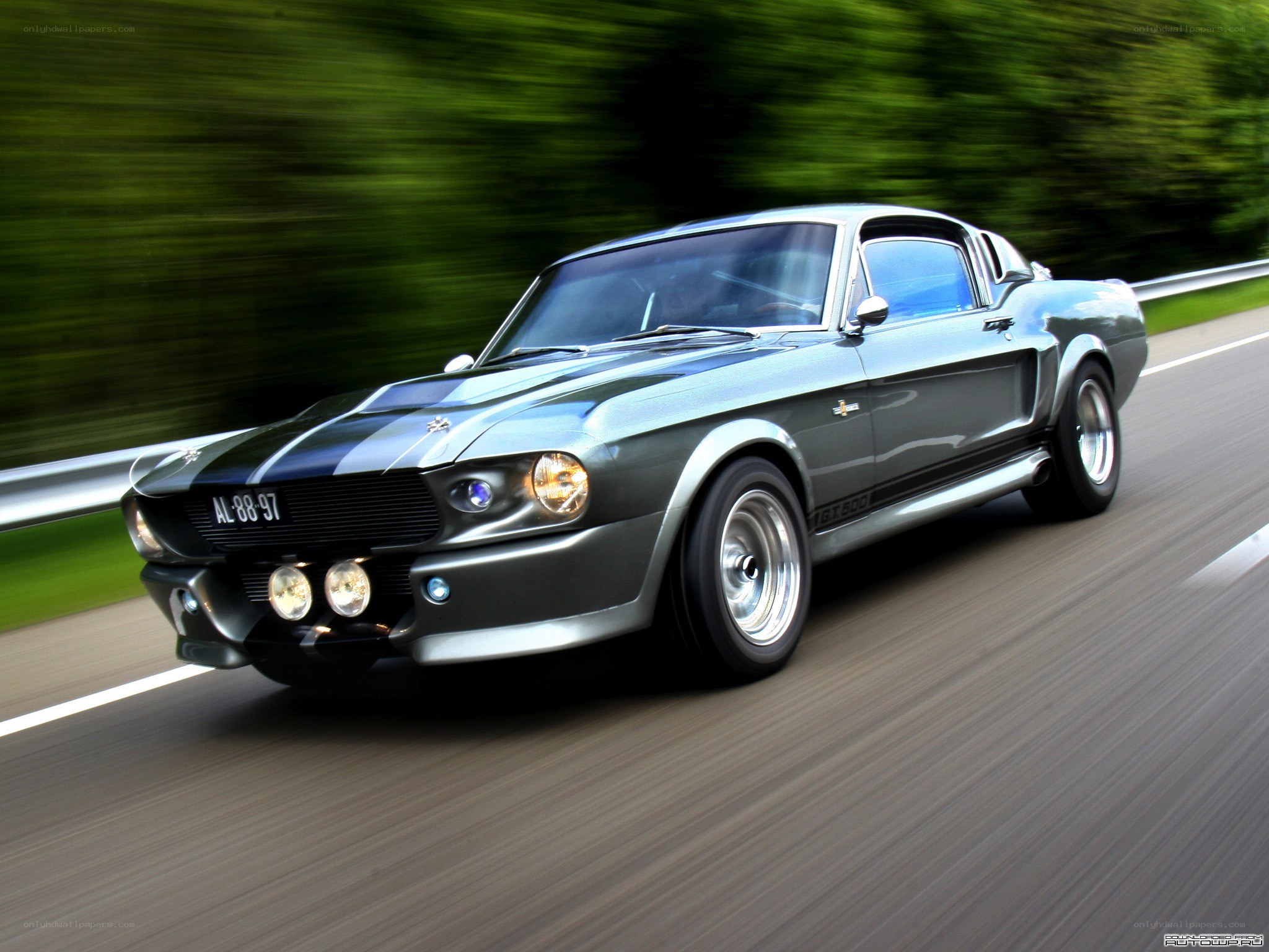 silver mustang on a road