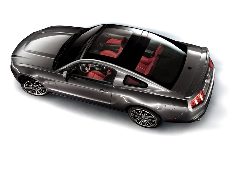 silver mustang with red interior