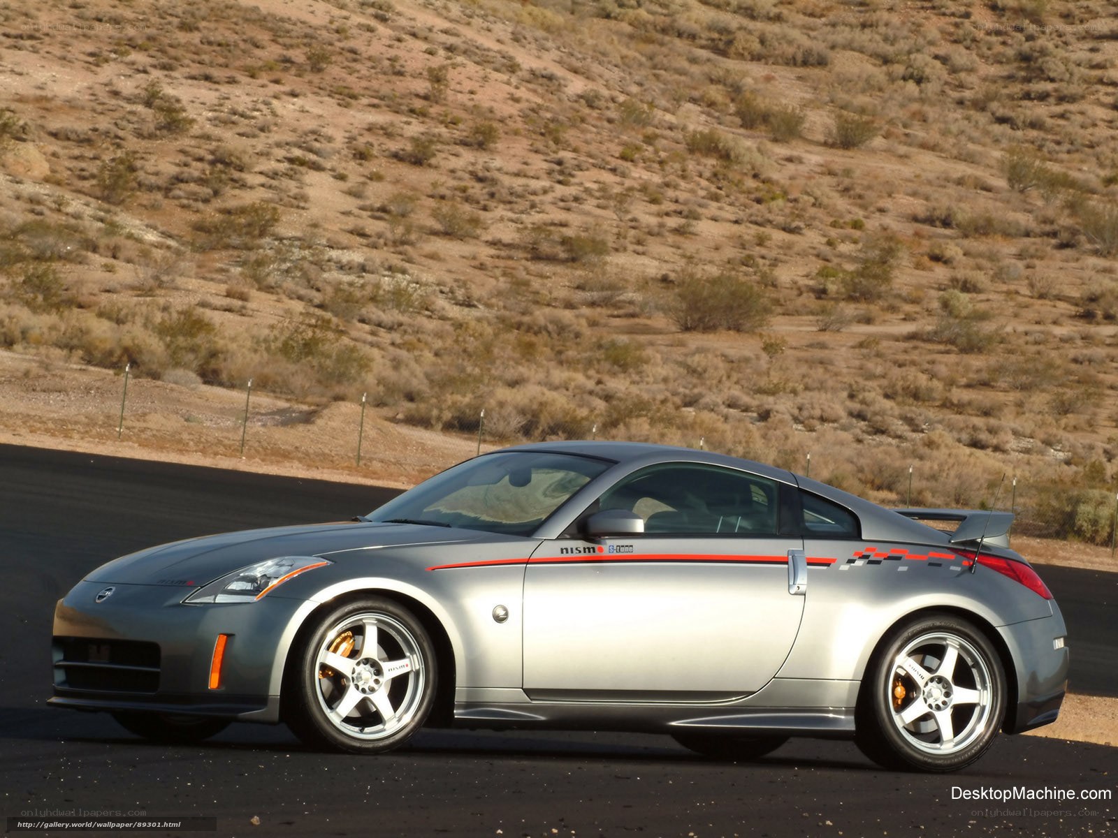 silver nissan 350z on desert road