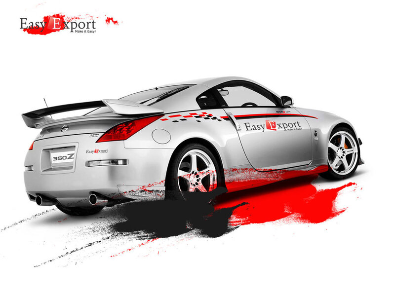 Silver Nissan 350Z with branding