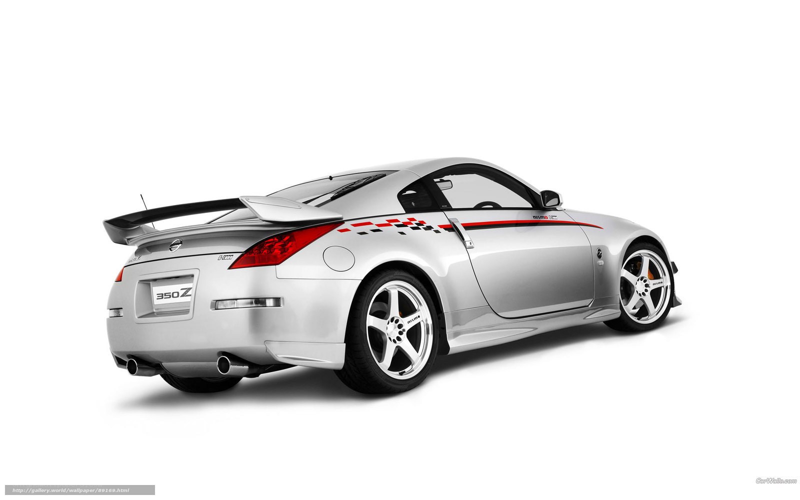 Silver Nissan 350Z with racing decals