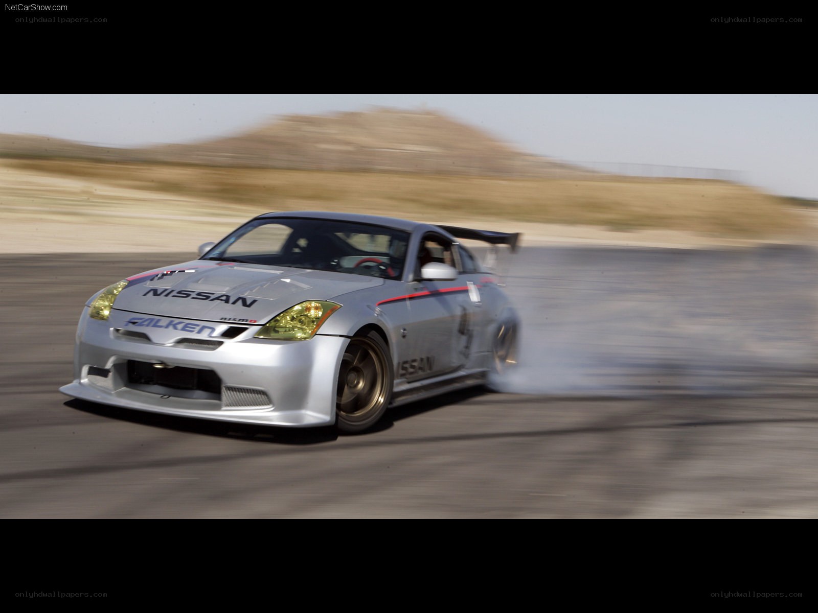Silver Nissan drift car