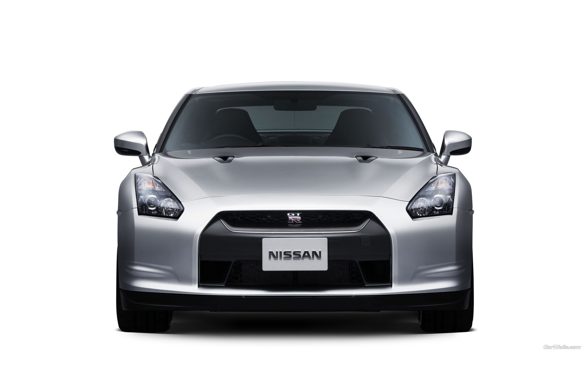 Silver Nissan GT-R front view