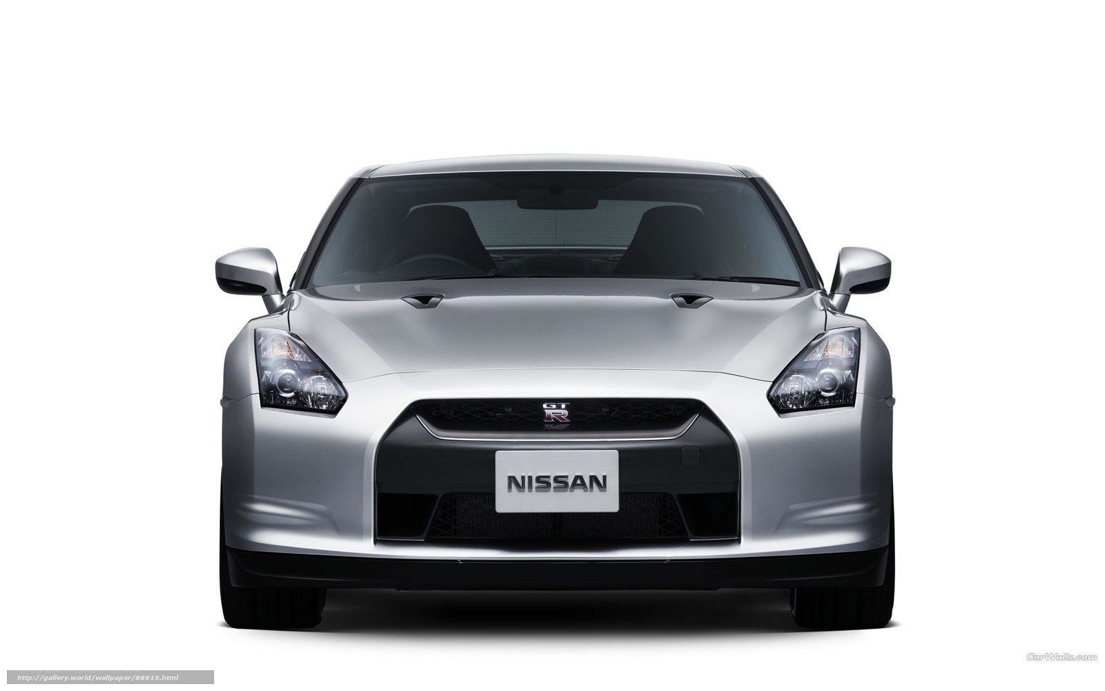 Silver Nissan GT-R front view