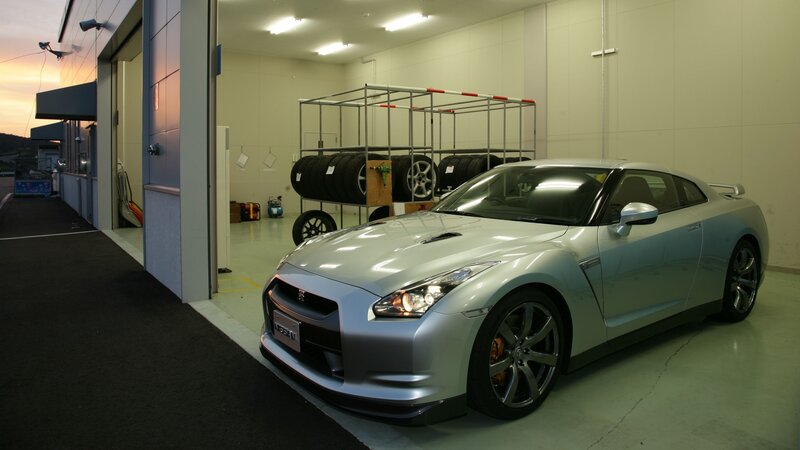 Silver Nissan GT-R in garage
