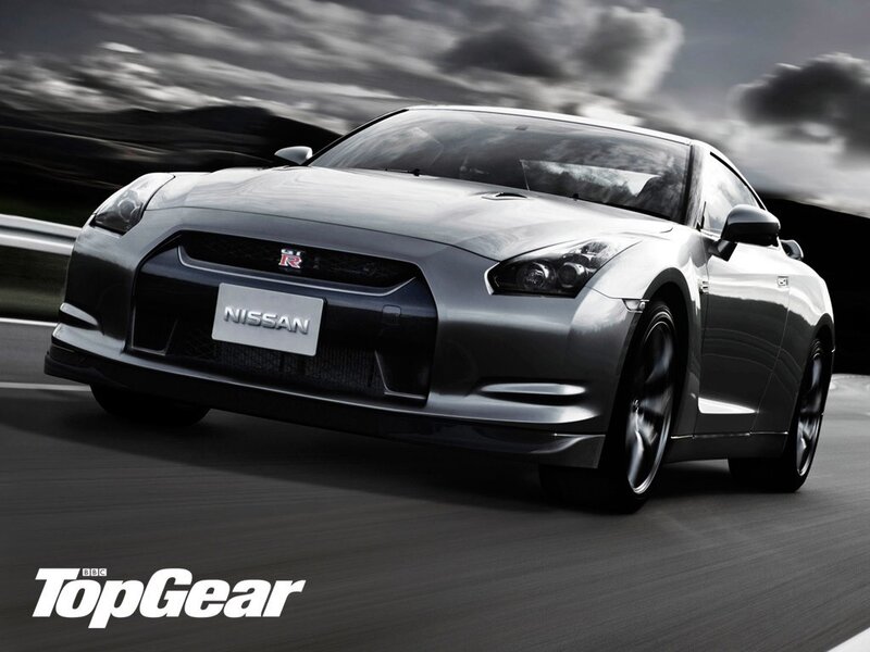 Silver Nissan GT-R in motion