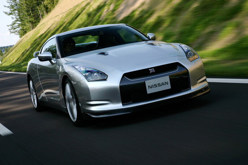 silver nissan gt-r on road