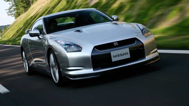 silver nissan gt-r on road