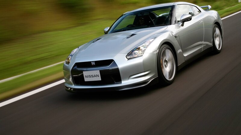 silver nissan gt-r on road